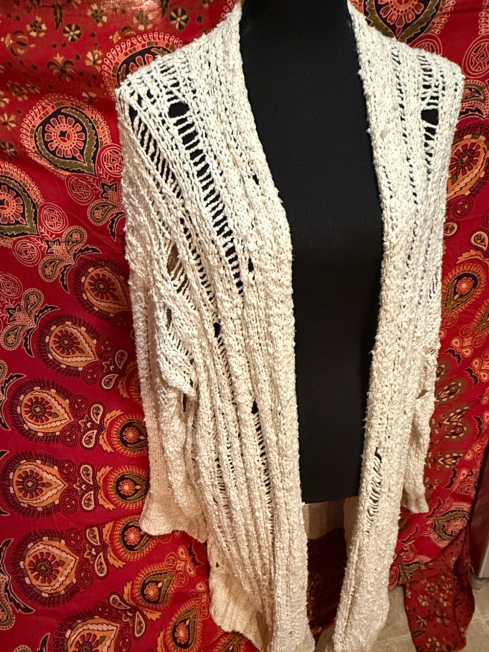 NEW FREE PEOPLE TEARING UP MY HEART CARDI OVERSIZED CARDIGAN SWEATER IVORY🌸